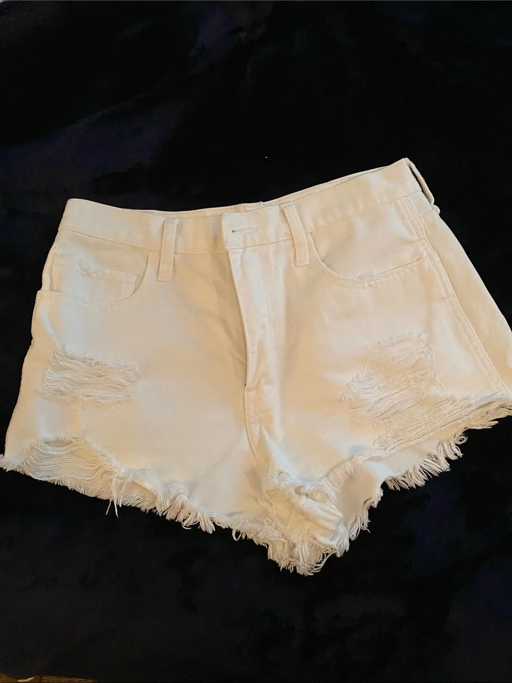 White Hollister Distressed Women's Denim Shorts